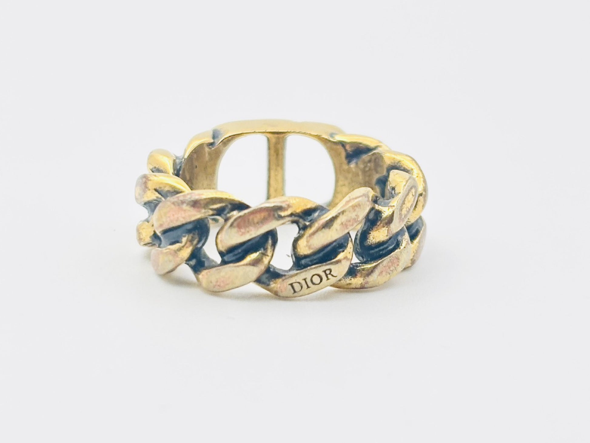 Dior MONTAIGNE30 Montaigne CD Logo Ring #S Aged Gold Ring