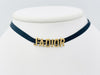 Dior JADIOR Logo Choker Necklace Fabric Black x Gold Necklace