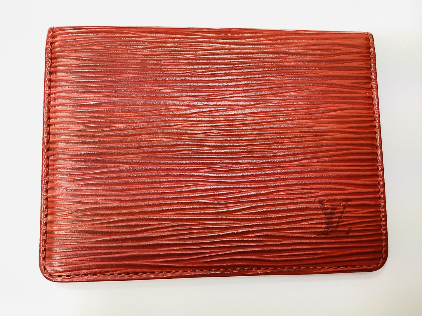 LOUIS VUITTON Epi Rouge Pass Case Card Case/Pass Case/Business Card Case