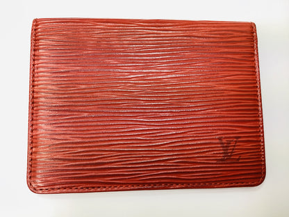 LOUIS VUITTON Epi Rouge Pass Case Card Case/Pass Case/Business Card Case