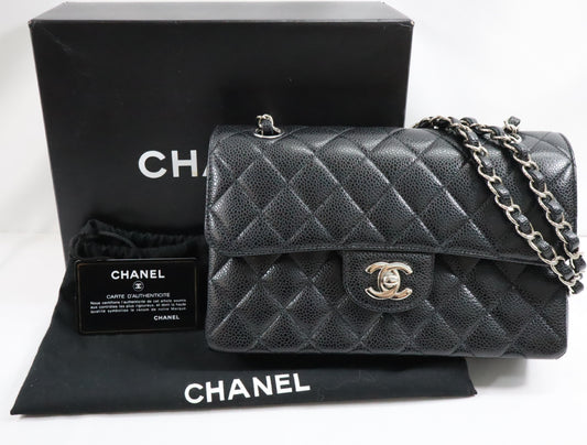 CHANEL Caviar Skin Matelasse 23 Double Flap Shoulder Bag