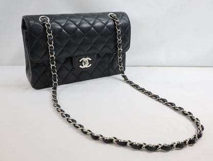 CHANEL Caviar Skin Matelasse 23 Double Flap Shoulder Bag