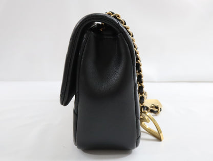 CHANEL Matelasse Chain Shoulder Bag Mini Matelasse Coco Mark AS3456 CHANEL Heart Black Shoulder Bag
