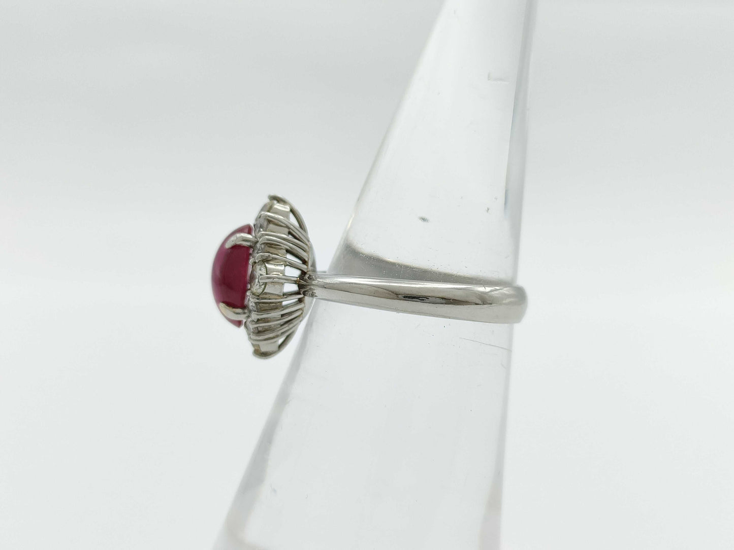 Colored Stone, Transparent Stone, PT900, 6.2g Ring 
