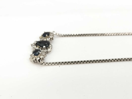 Sapphire and Diamond PT900/850 9.2g Necklace 