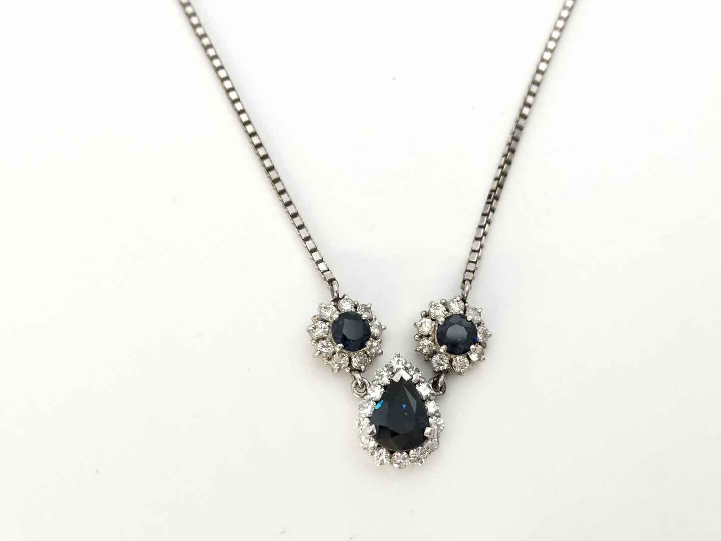 Sapphire and Diamond PT900/850 9.2g Necklace 