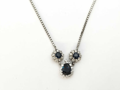 Sapphire and Diamond PT900/850 9.2g Necklace 