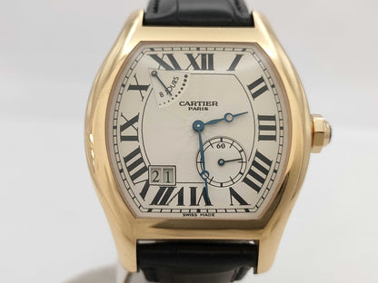 Cartier Tortue XL Ivory Dial W1545851 154 2760 Manual Winding 18K Gold Men's Watch