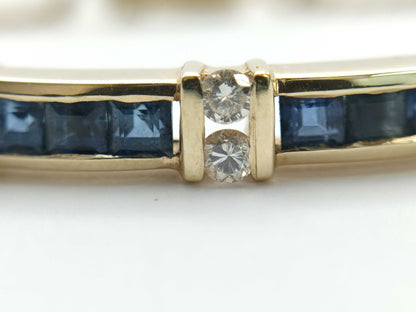 Sapphire and Diamond 750 6.8g Bracelet/Bangle 
