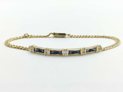 Sapphire and Diamond 750 6.8g Bracelet/Bangle 