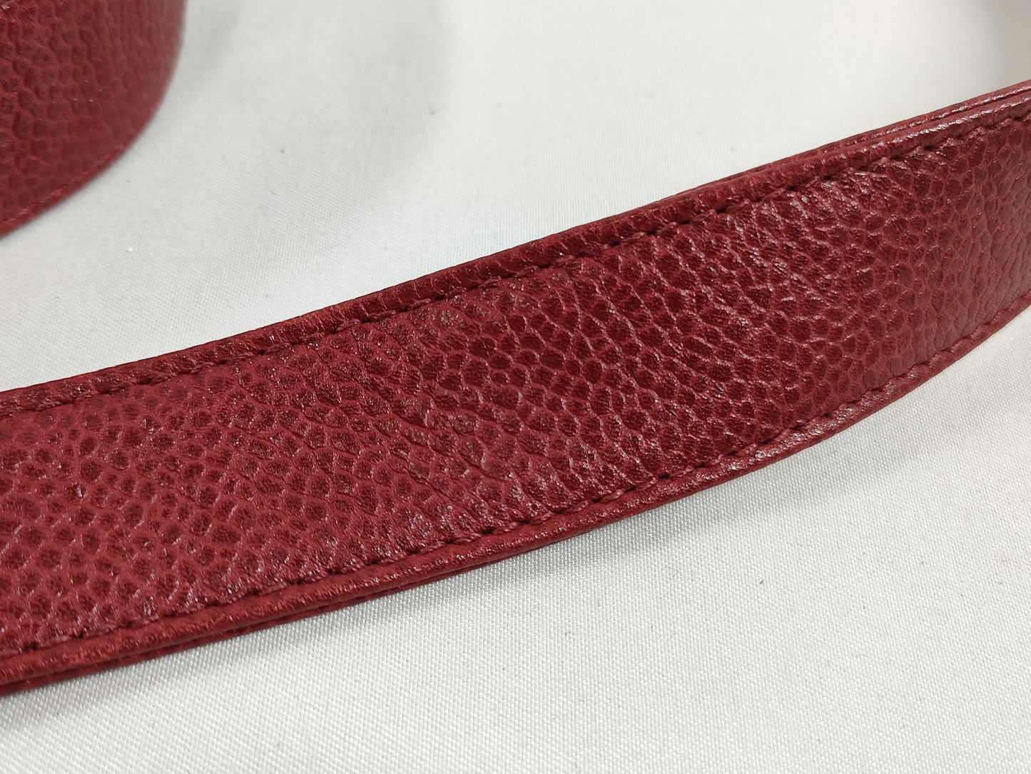 CHANEL CHANEL Triple Coco Caviar Skin Red Shoulder Bag