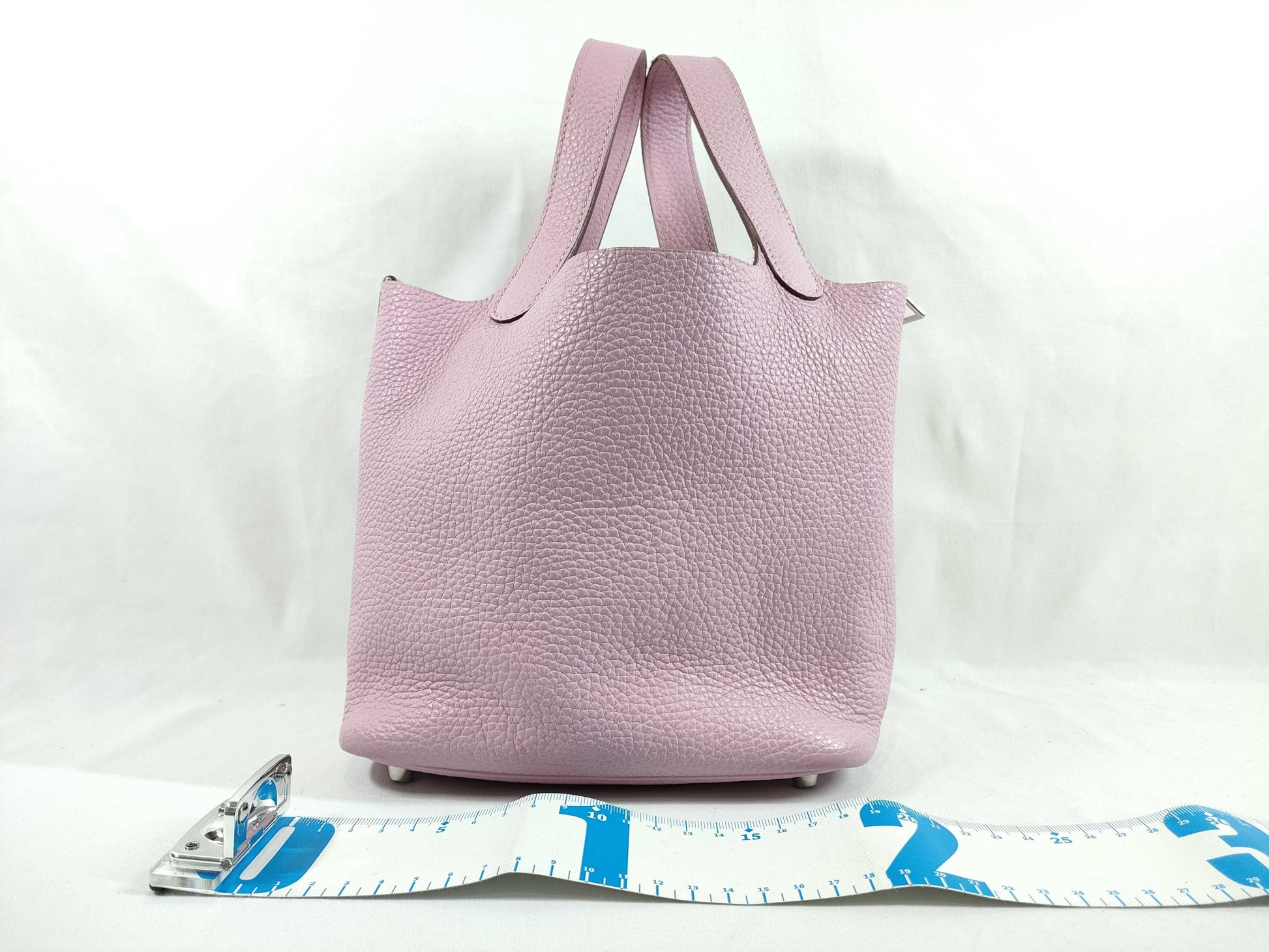 HERMES Picotin Lock PM Handbag in Mauve Sylvestre and Taurillon Clemence Leather with B Stamp