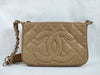 CHANEL CHANEL Matelasse Beige Caviar Leather Shoulder Bag with Gold Hardware and Chain