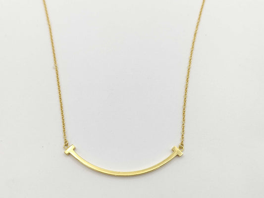 Tiffany & Co. T Smile Small Necklace in Yellow Gold and Au750, 3.0g 