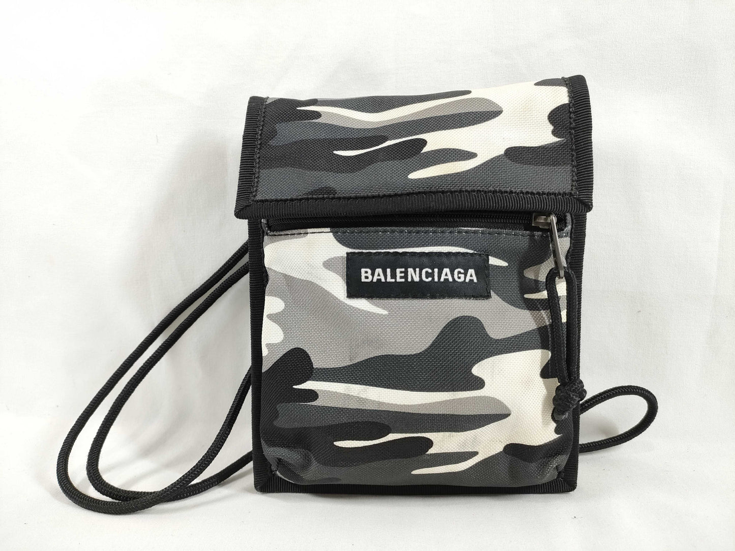 BALENCIAGA Explorer Nylon Shoulder Bag in Black
