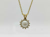 Tiffany & Co. Flower Sun Pearl Necklace, approx. 5.5mm diameter, diamond, 750 yellow gold, 3.0g 