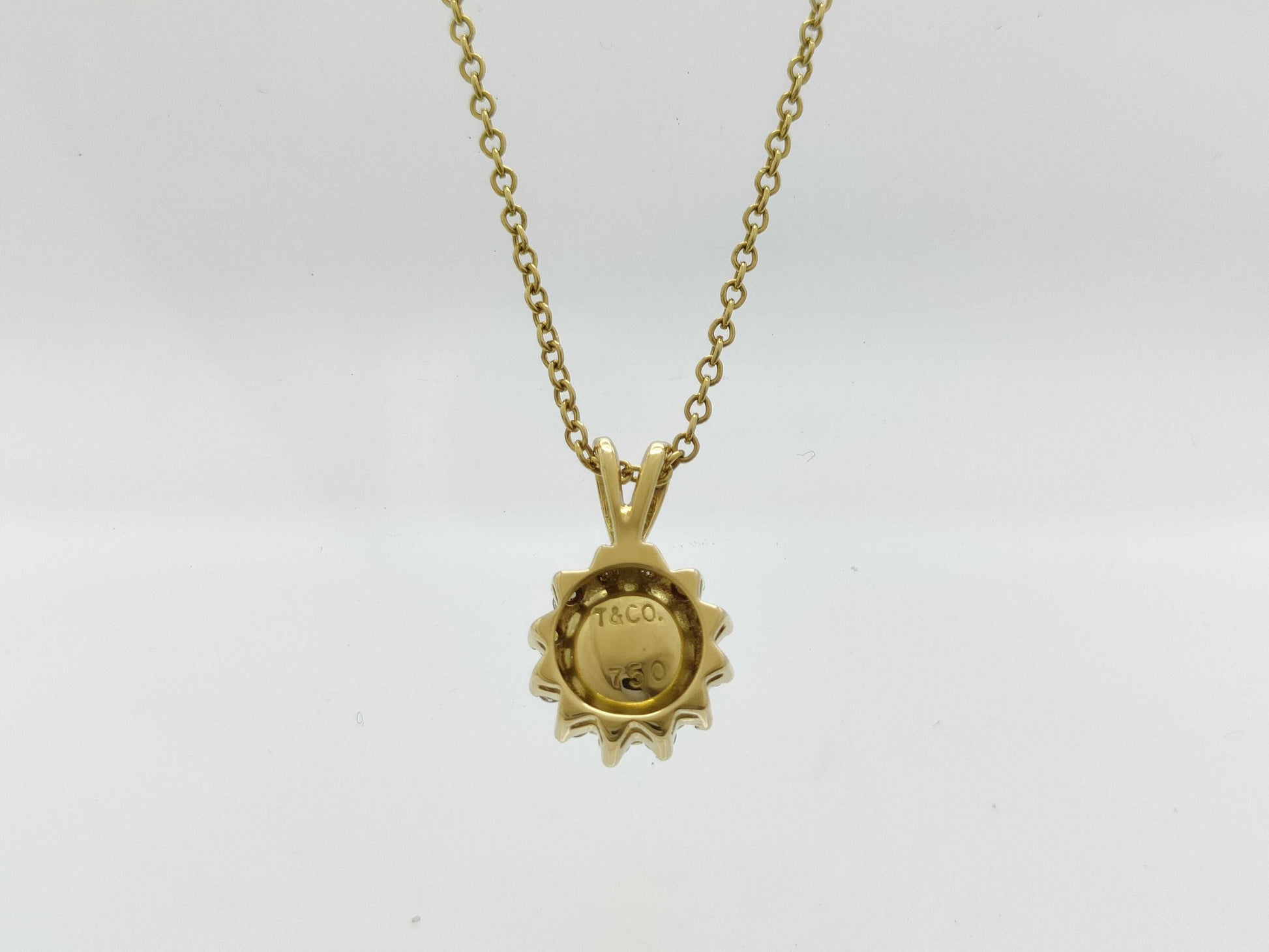 Tiffany & Co. Flower Sun Pearl Necklace, approx. 5.5mm diameter, diamond, 750 yellow gold, 3.0g 