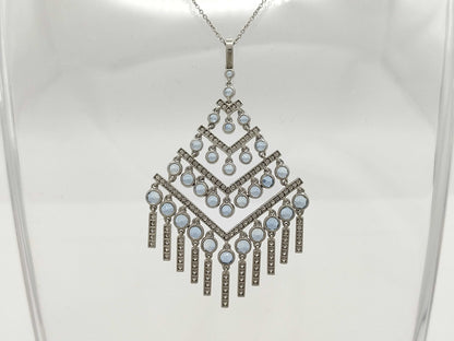Tiffany & Co. Chandelier Necklace with Aquamarine and Diamonds, PT950, 14.1g 