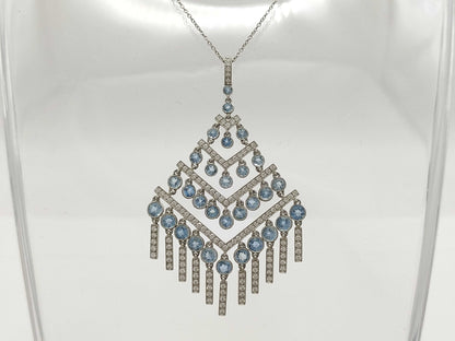 Tiffany & Co. Chandelier Necklace with Aquamarine and Diamonds, PT950, 14.1g 