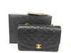 CHANEL Matelasse Diana Caviar Leather Shoulder Bag in Black