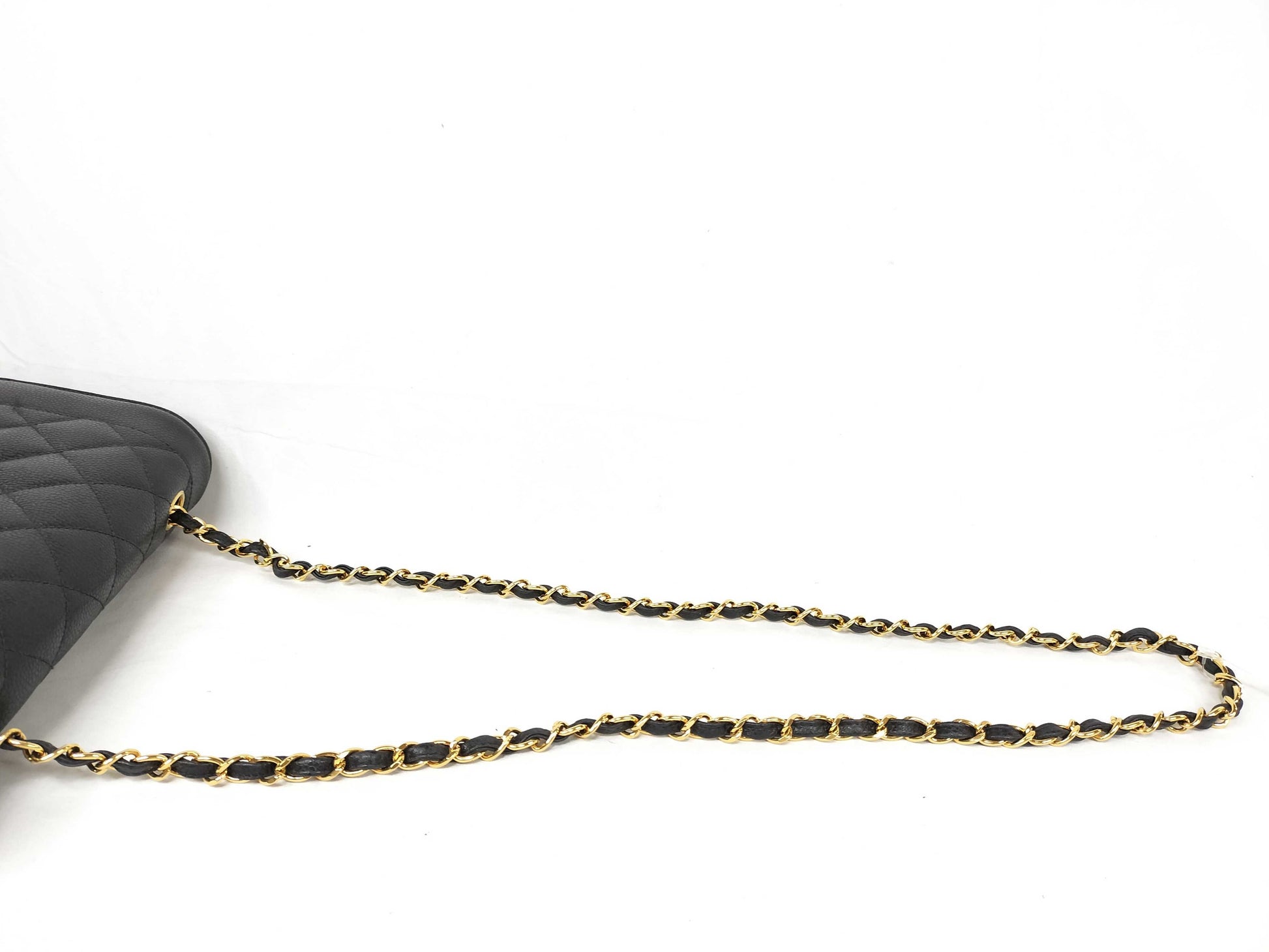 CHANEL Matelasse Diana Caviar Leather Shoulder Bag in Black