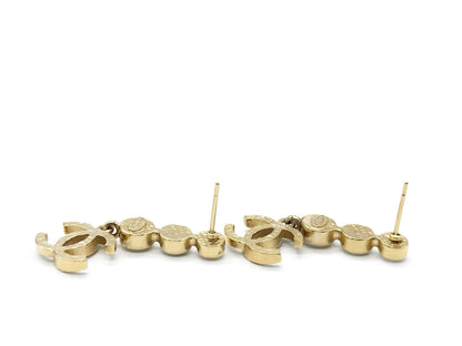 CHANEL Coco Mark Chanel Rhinestone Coco Mark Swing Earrings