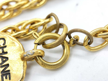 CHANEL Cambon logo plate necklace