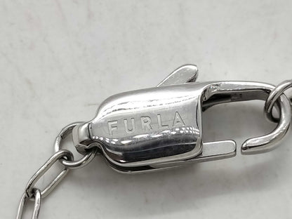 FURLA Faux Pearl Logo Necklace