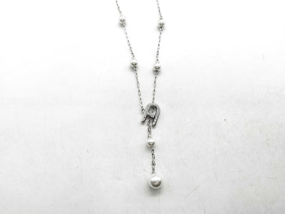 FURLA Faux Pearl Logo Necklace