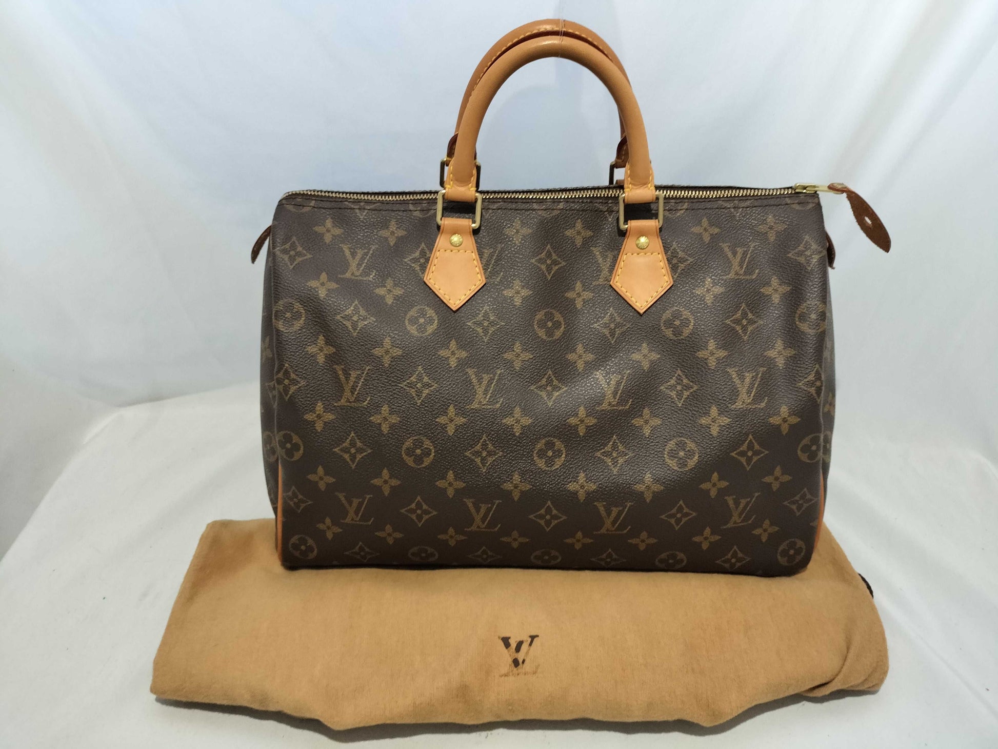 LOUIS VUITTON Monogram Louis Vuitton Speedy 35 Monogram M41107 Cadena Key Dust Bag Boston Bag