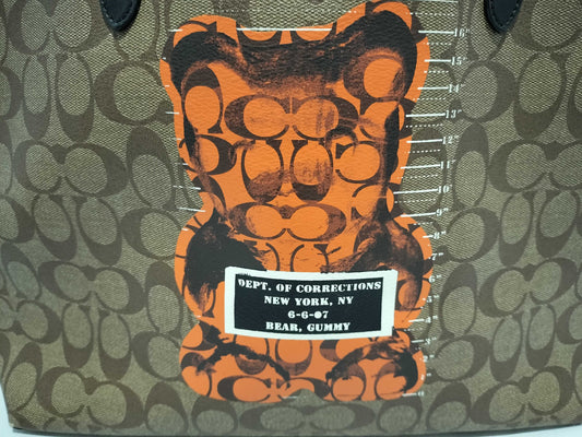 COACH Signature Coach Tote Bag Gummy Bear Signature Brown Reversible 76651 Tote Bag
