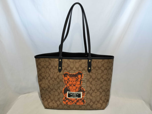 COACH Signature Coach Tote Bag Gummy Bear Signature Brown Reversible 76651 Tote Bag