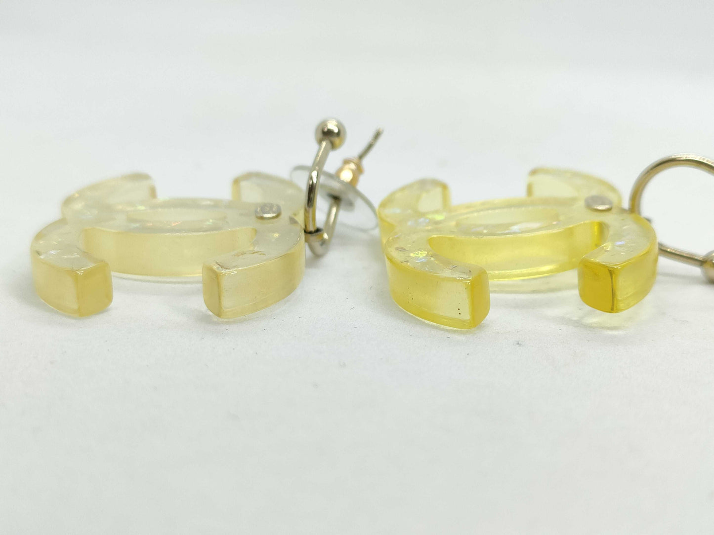 CHANEL Coco Mark Clear Earrings 06P Earrings