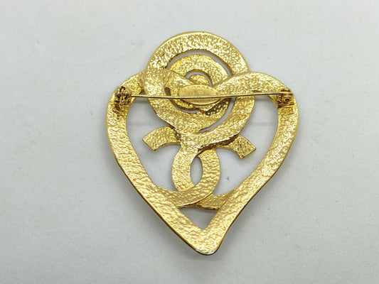 CHANEL Coco Mark Heart Brooch 95P Brooch