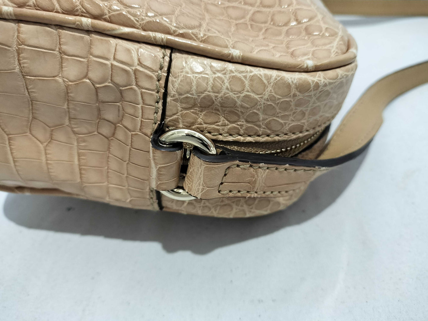 GUCCI Crocodile Soho Interlocking Shoulder Bag