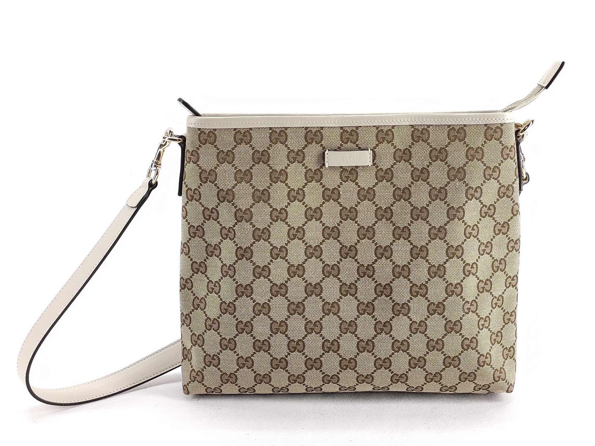 GUCCI GG Canvas 388924 GG Canvas Shoulder Bag Canvas x Leather Beige Ivory Shoulder Bag