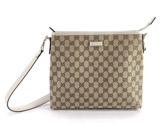 GUCCI GG Canvas 388924 GG Canvas Shoulder Bag Canvas x Leather Beige Ivory Shoulder Bag