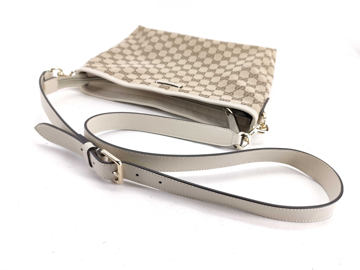 GUCCI GG Canvas 388924 GG Canvas Shoulder Bag Canvas x Leather Beige Ivory Shoulder Bag