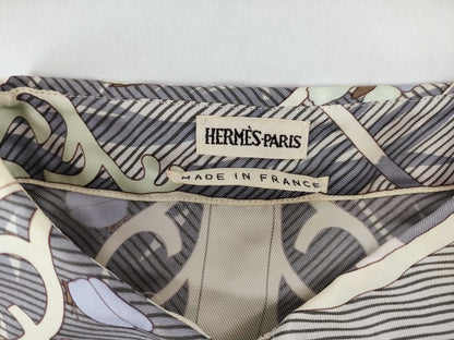 HERMES Silk All-Over Print Shirt Size: 40 Shirt