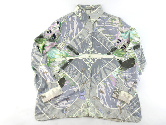 HERMES Silk All-Over Print Shirt Size: 40 Shirt