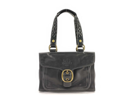 COACH 11420 Leather Madison Tote Bag Black Tote Bag