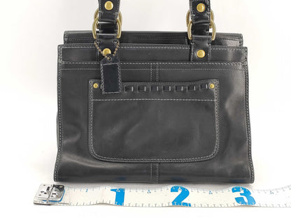 COACH 11420 Leather Madison Tote Bag Black Tote Bag