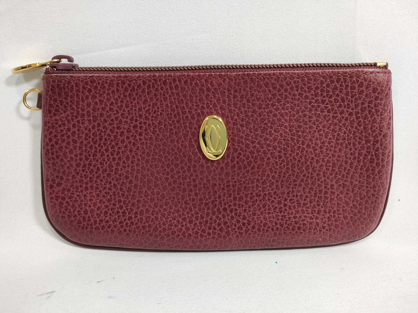 Cartier Must Must Line Leather Pouch Bordeaux Pouch
