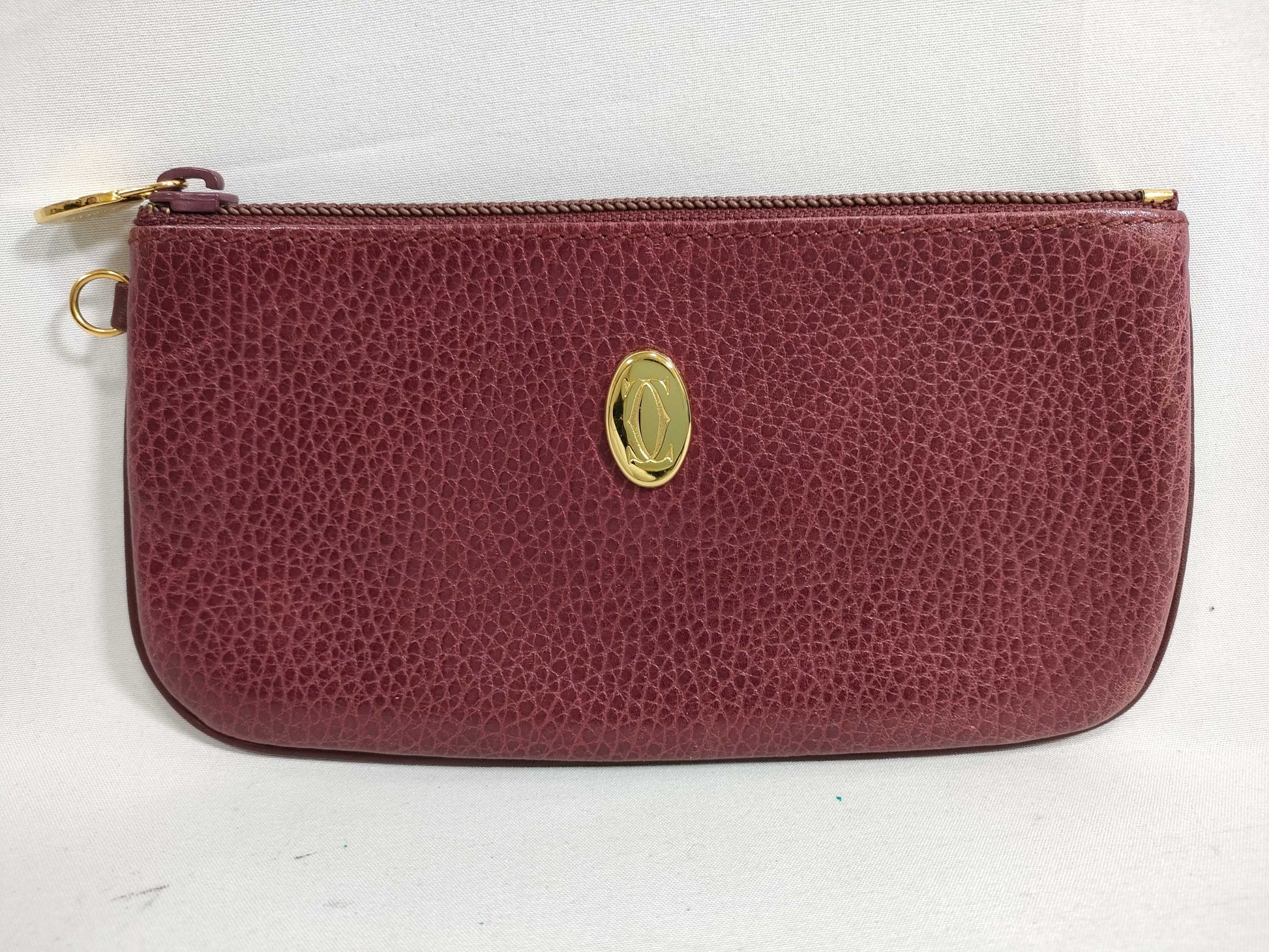 Cartier Must Must Line Leather Pouch Bordeaux Pouch
