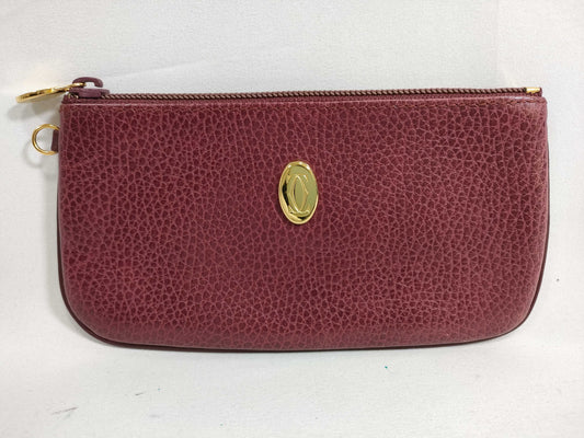 Cartier Must Must Line Leather Pouch Bordeaux Pouch