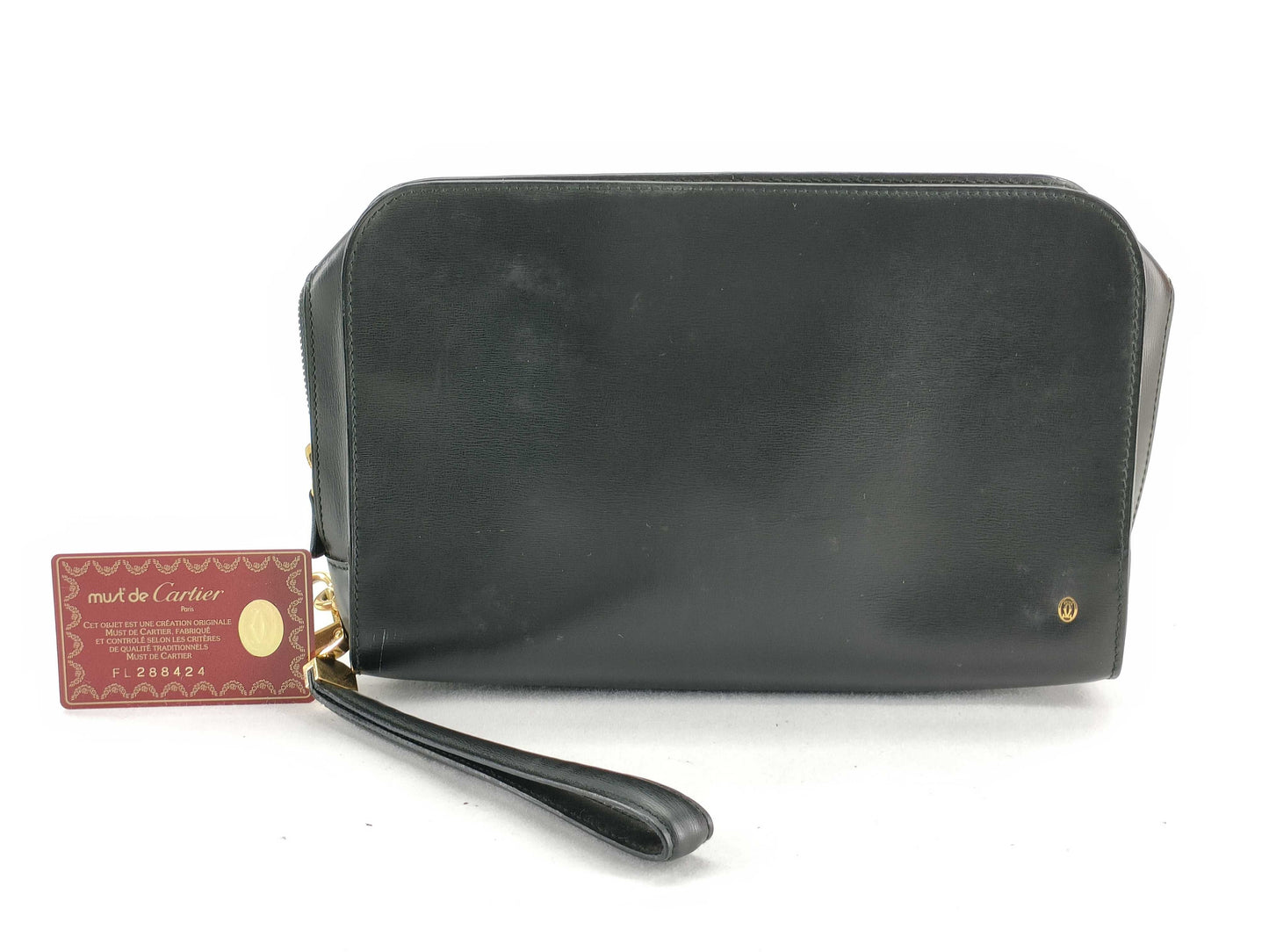 Cartier Pasha Line Leather Clutch Bag Black Clutch Bag