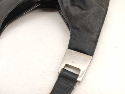 GUCCI 001.1274.3010 Leather and Satin Handbag Black Handbag