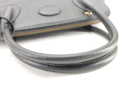 HIGH-CLASS Leather Handbag in Black with Strap, Cloche, Cadena, Two Keys, and Dust Bag