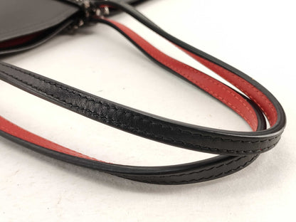 Christian Louboutin Leather Cabata Tote Bag in Black and Red with Pouch and Strap