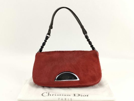 Dior Harako x Leather Maris Pearl Shoulder Bag Red with Dust Bag